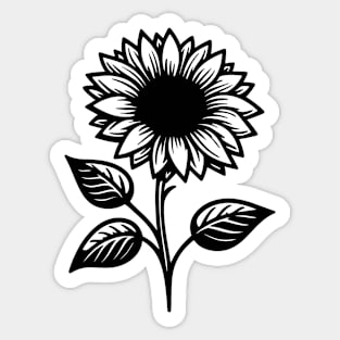 Sunflower with Stem - Outline Sticker